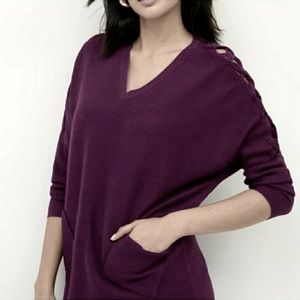 Women's Lightweight Purple Long Sweater, Size L